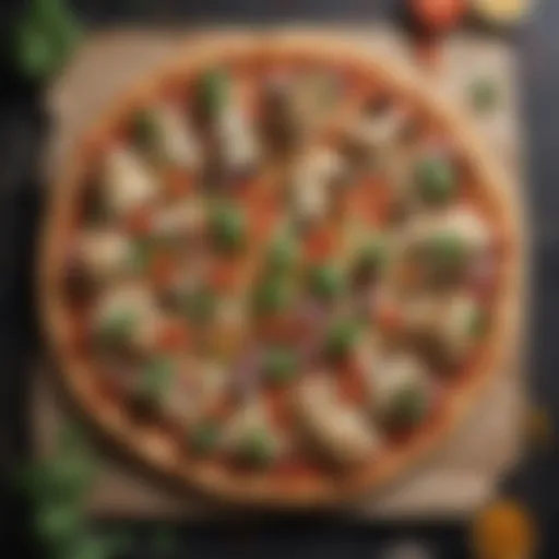 A vibrant display of cauliflower pizza topped with fresh ingredients