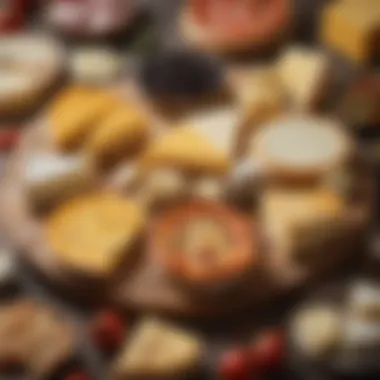 An array of cheese types used in pizza