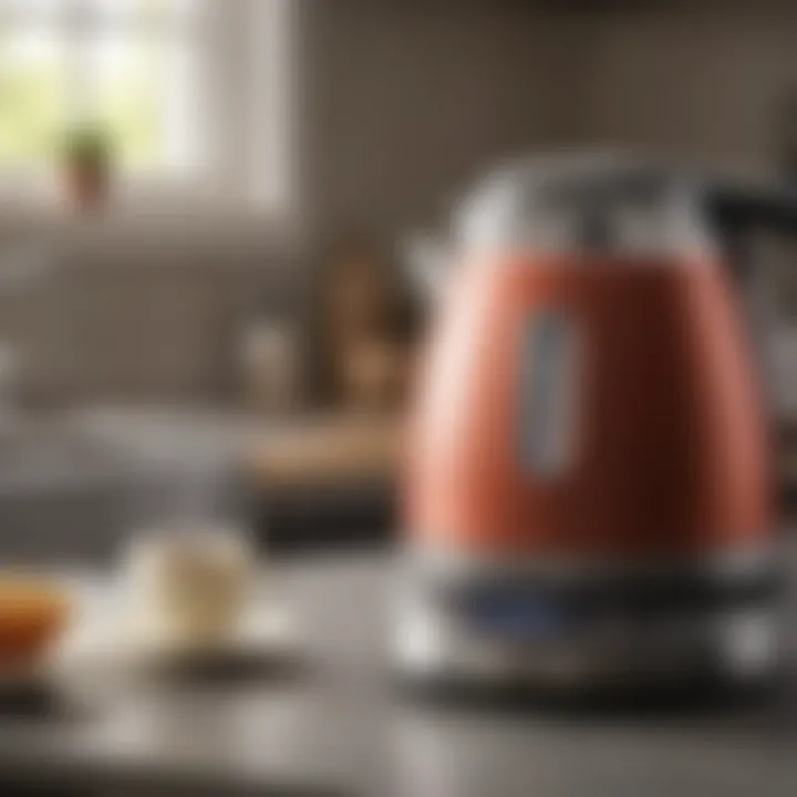 Modern electric tea kettle with digital temperature control