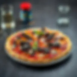A creative plate showcasing a fusion of pizza topped with crushed Oreos.