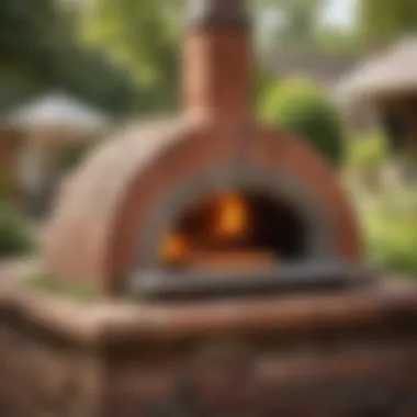 Traditional brick outdoor pizza oven