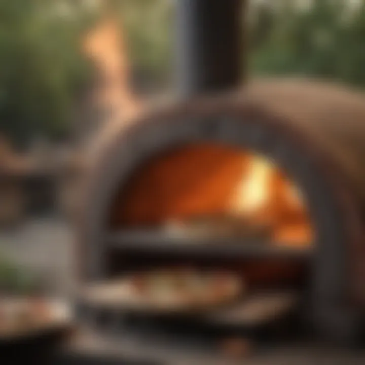 Traditional Italian pizza oven in action