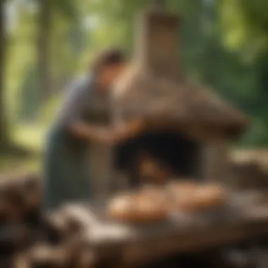 Traditional Outdoor Bread Baking Oven with Firewood