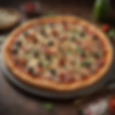 Culinary Creations Freshly baked pizza with gourmet toppings
