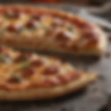 Sizzling pizza crust on hot pizza steel