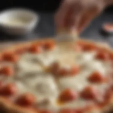 Silky Mozzarella Cheese Adding Creaminess Melting Mozzarella Cheese on Pizza