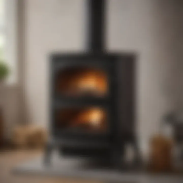 A pellet stove in action, demonstrating combustion efficiency.