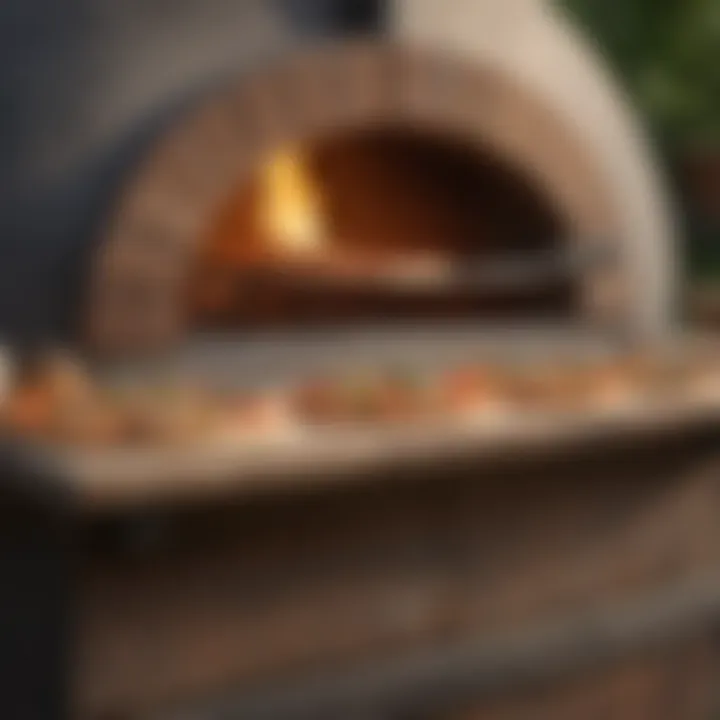 A detailed view of pizza oven installation tools and materials