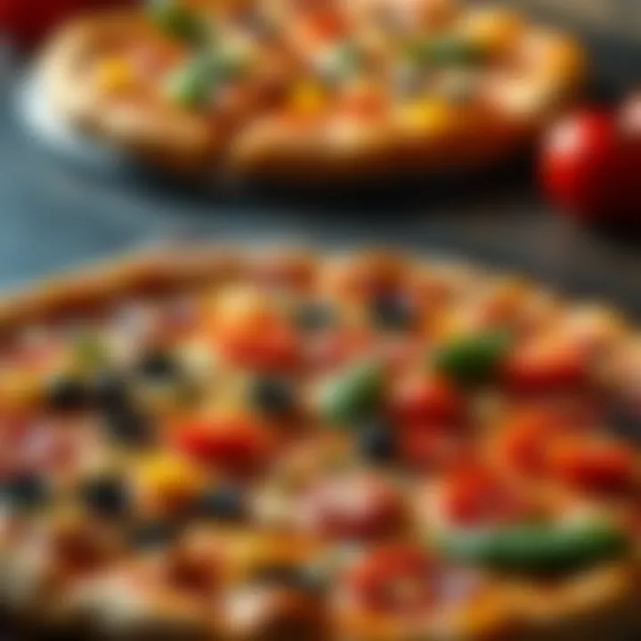 Frozen pizza varieties showcasing diverse toppings