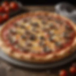 A perfectly baked pizza with bubbling cheese and fresh toppings