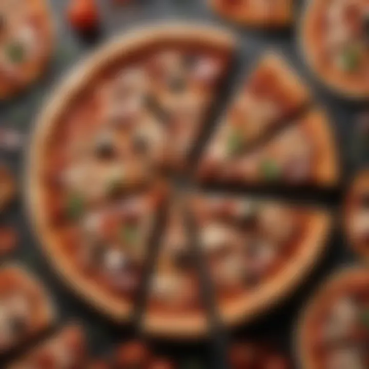 Close-up of pizza slices showcasing different portion sizes