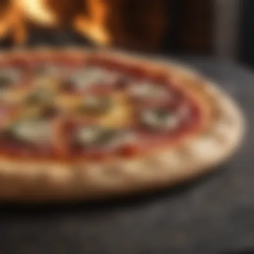A pizza stone placed in a traditional oven showcasing its heat distribution.