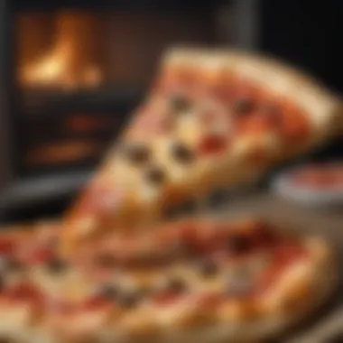 The Result: A Perfectly Baked New York-Style Pizza A close-up of a perfectly baked New York-style pizza emerging from the oven