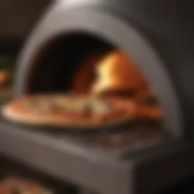 Close-up of Uni outdoor pizza oven's unique features