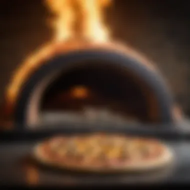 A perfectly cooked pizza emerging from the Uni pizza oven, highlighting its performance.