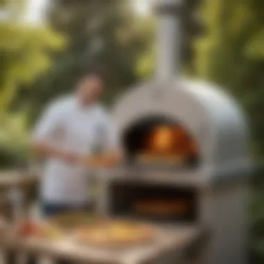 Chef showcasing the versatility of Uni outdoor pizza oven