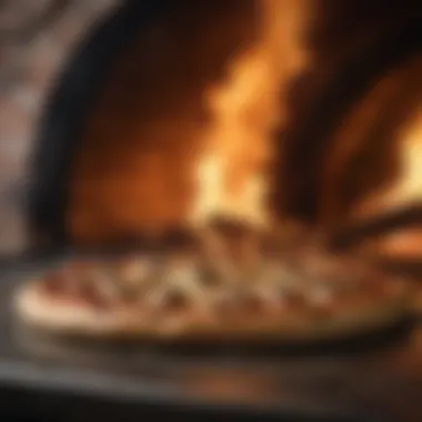 Wood-fired oven baking a tantalizing pizza