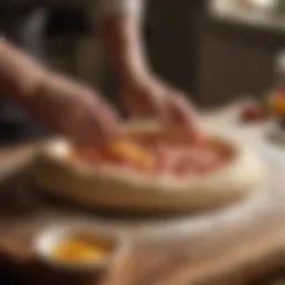 Artisanal Pizza Dough Being Kneaded