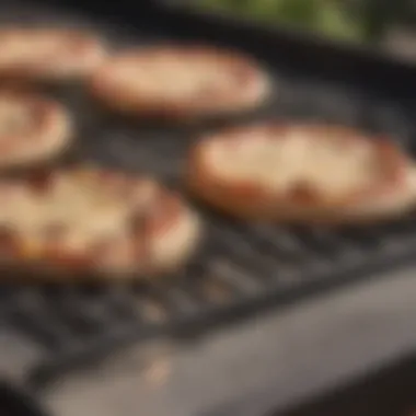 Close-up of a baking stone placed on a grill