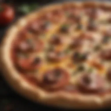 Perfectly Baked Pizza Perfectly baked pizza on a hot pizza stone showing intricate toppings