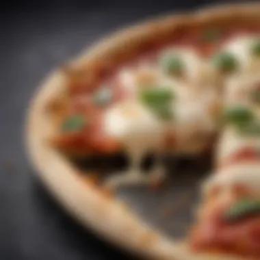Melted Perfection on Pizza Close-up of melted vegan mozzarella on a pizza slice