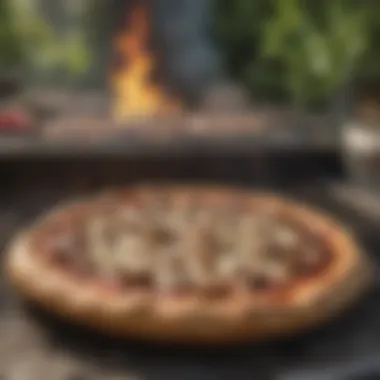 Pizza Baking in the Weber BBQ Delicious homemade pizza baking in the Weber BBQ.