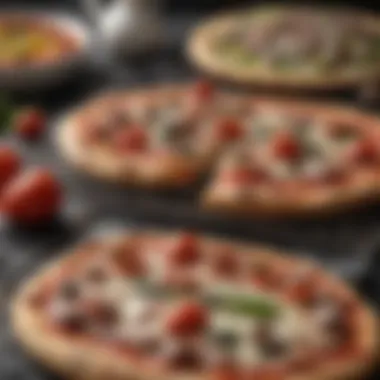 Fresh Ingredients for Pizza Making Close-up of fresh ingredients prepared for pizza making.