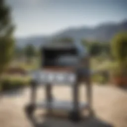 Weber gas grill pizza oven showcasing its sleek design and construction.