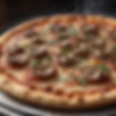 Perfectly Baked Pizza from the Weber Pizza Oven A freshly baked pizza nestled in the Weber pizza oven, highlighting the crust and toppings.