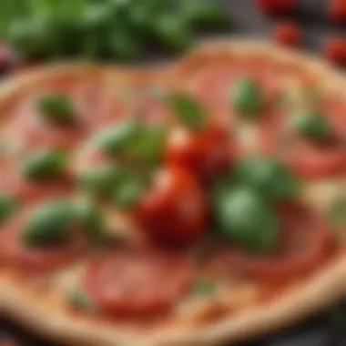 A close-up of fresh basil and tomatoes, symbolizing quality ingredients.