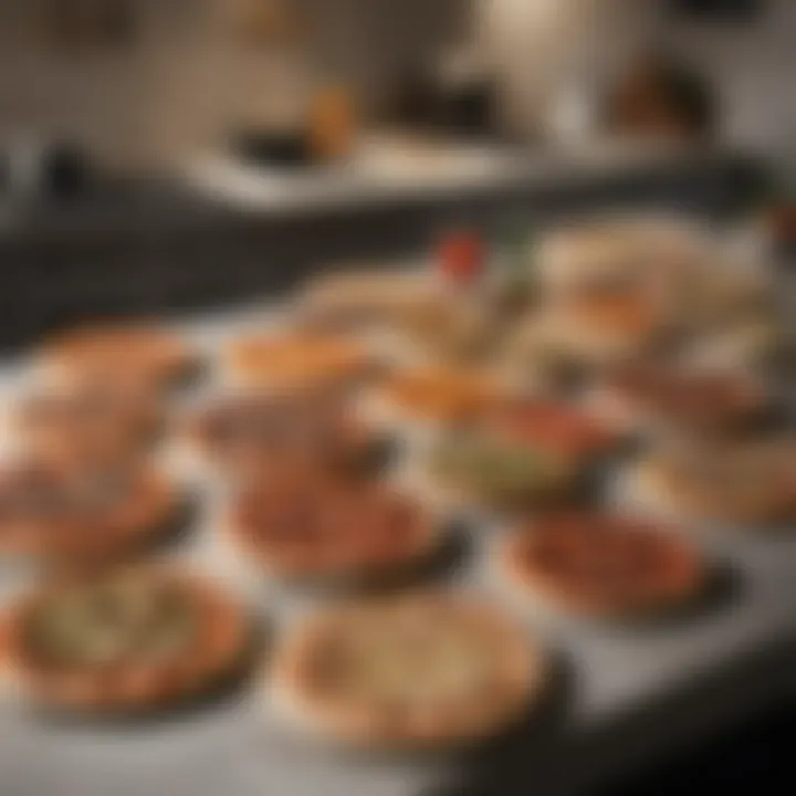 A variety of pizza stones displayed in a kitchen setting