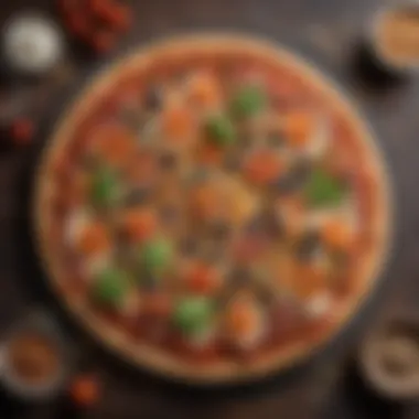 Vibrant Whole Grain Pizza Variation Whole grain pizza crust with colorful toppings