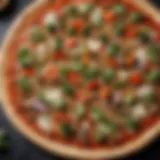 Whole grain pizza crust with fresh vegetables