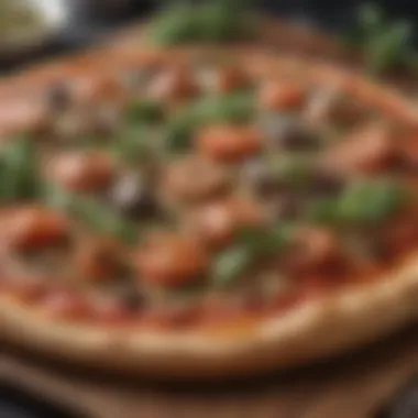 Flavorful Whole Grain Pizza Base Whole grain pizza crust topped with herbs and spices