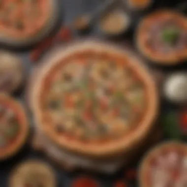 Variety of pizza toppings