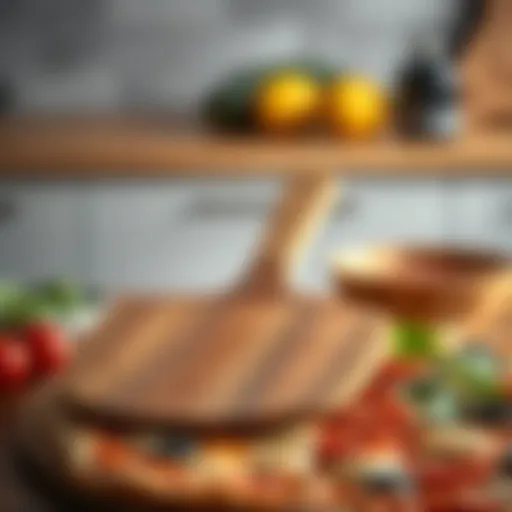 Elegant pizza peel crafted from high-quality wood