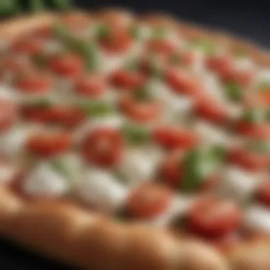 A close-up of fresh ingredients like tomatoes, basil, and mozzarella, emphasizing quality sourcing.