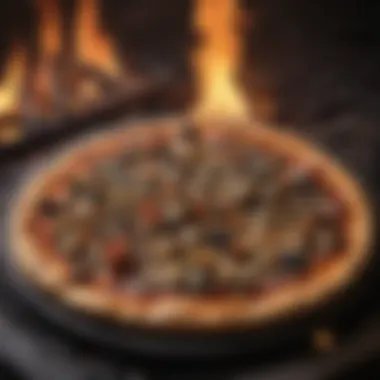 Charred Perfection: A Wood Fire Grilled Pizza A beautifully charred wood fire grilled pizza with fresh toppings