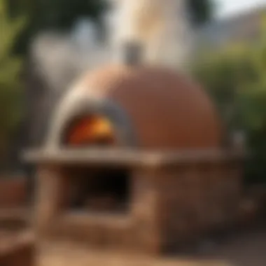 Wood-Fired Clay Oven Emitting Aromatic Smoke