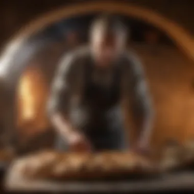 Artisan Bread Baking in Wood-Fired Oven Wood-fired Oven Baking Artisan Bread