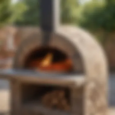 Wood-fired pizza oven under construction