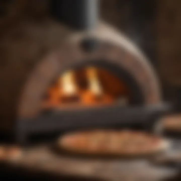 Wood-Fired Pizza Oven with Embers Glowing