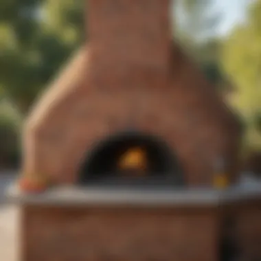 Elegant Brick Design of a Wood Fired Oven A beautifully constructed wood fired oven showcasing its brick exterior