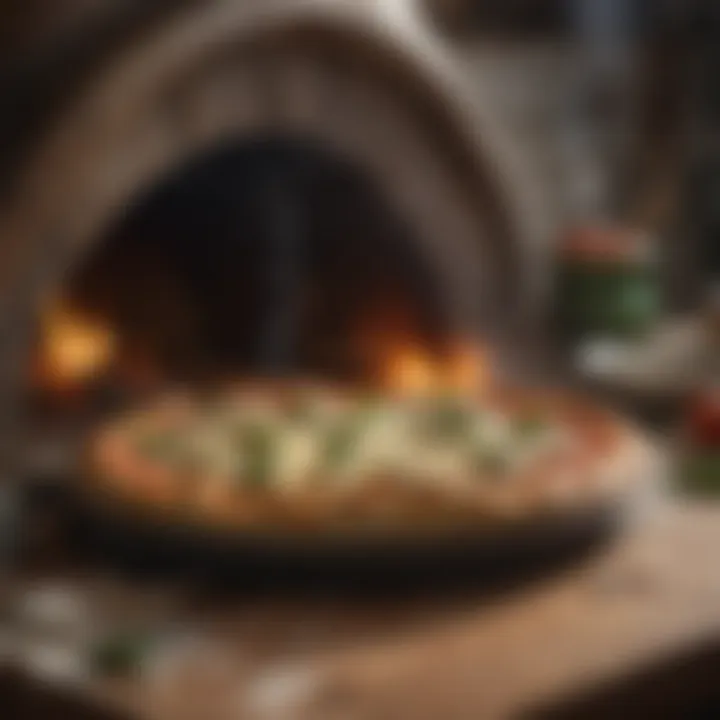 Wood-Fired Oven Baking Margherita Pizza