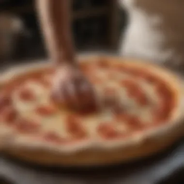 Artisanal pizza dough being prepared