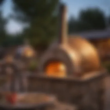 Artisanal Craftsmanship Wood-Fired Pizza Oven at Dusk