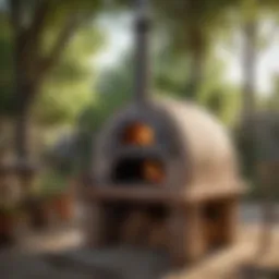 Classic wood-fired pizza oven in a backyard setting