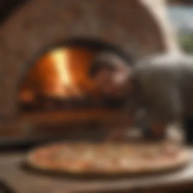 Delicious wood-fired pizza fresh from the oven